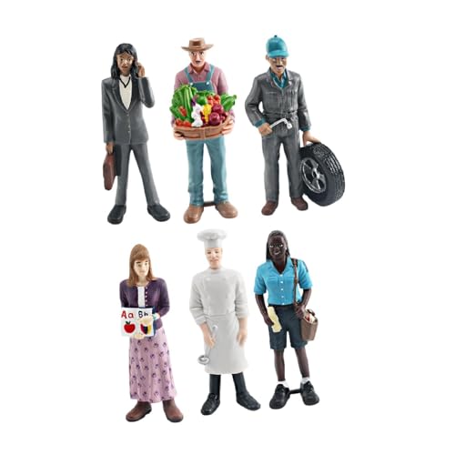Oshhni 6 Stück Miniaturfiguren für Rollenspiele Und Fotografie in Dioramen, Stil a Oshhni 6 Stück Miniaturfiguren für Rollenspiele Und Fotografie in Dioramen, Stil a von Oshhni