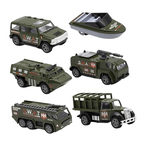 Oshhni 6-teiliges Fahrzeug aus Legierung, zum Zurückziehen und Losfahren, 7–8 cm, für Kinder ab 3 Jahren, robuste körperliche Kraft, Style A von Oshhni