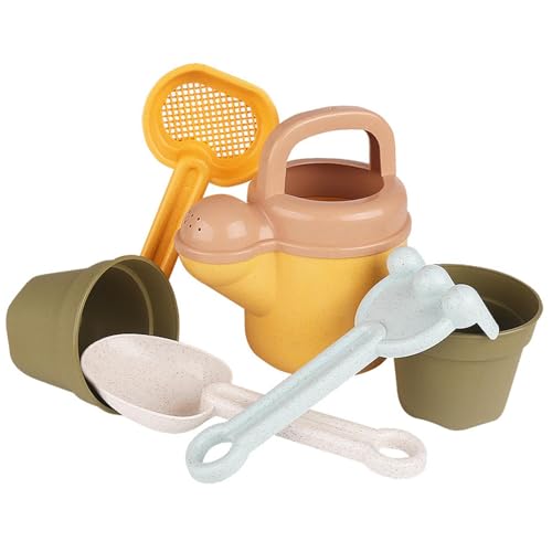 Oshhni 6-teiliges Strandspielzeug-Set für Kinder, Sandkastenspielzeug, lustiges Rechen-, Sandeimer- und Schaufel-Set, Reise-Sandspielzeug für Sommerpartys, von Oshhni