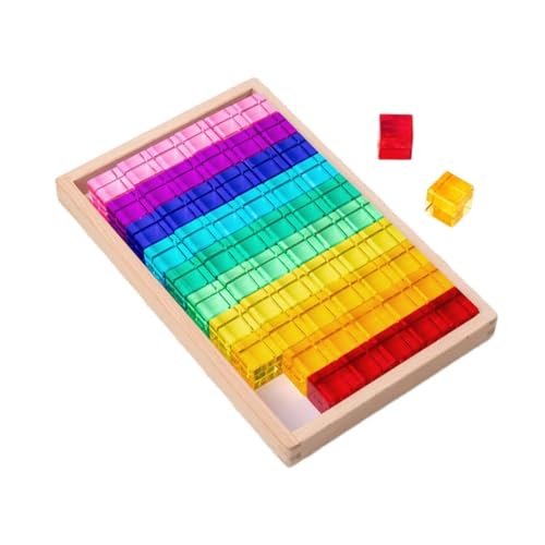Oshhni 60x Regenbogen Acryl Würfel Sensorischen Training Spielzeug Regenbogen Gebäude Würfel für Vorschule von Oshhni
