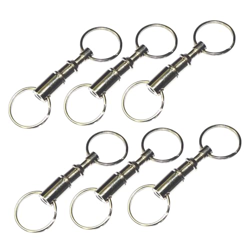 Oshhni 6pcs Doppelschleifeschlüsselkette, Außenschlüsselkette, eindeutig Separate abnehmbare Verschluss Abnehmbarer Schnallenschlüsselring Vatertag von Oshhni