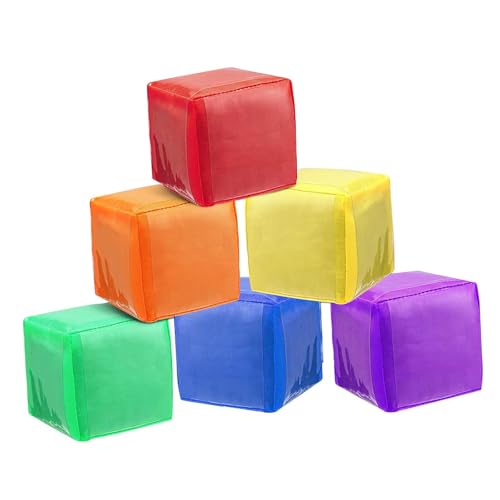 Oshhni 6pcs große Würfel mit 6 -seitig klaren Taschen DIY Unterrichtswürfel Spielzeug Stapelblöcke Bildung Spiele Spiel Würfel für Lehrer von Oshhni