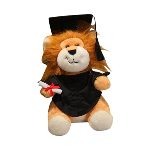 Oshhni Abschluss Löwenpuppe Figur Plüschspielzeug Stofftiere zum Geburtstags Sammlerstück, Schwarz Oshhni Abschluss Löwenpuppe Figur Plüschspielzeug Stofftiere zum Geburtstags Sammlerstück, Schwarz von Oshhni