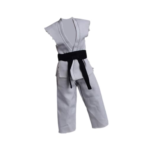 Oshhni Aktion von 1/12 Skala Action -Zahlen Samurai Kimono, 6 Zoll Figur Judo Uniformmodell, Kostüm DIY Doll Dress Up, Miniaturpupfenkleidung, Grau von Oshhni