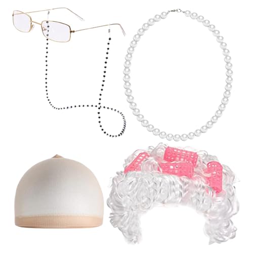 Oshhni Alte Lady Kostüm Set Brillenhalterkette für die Performance der Urlaubsbühne Oshhni Alte Lady Kostüm Set Brillenhalterkette für die Performance der Urlaubsbühne von Oshhni