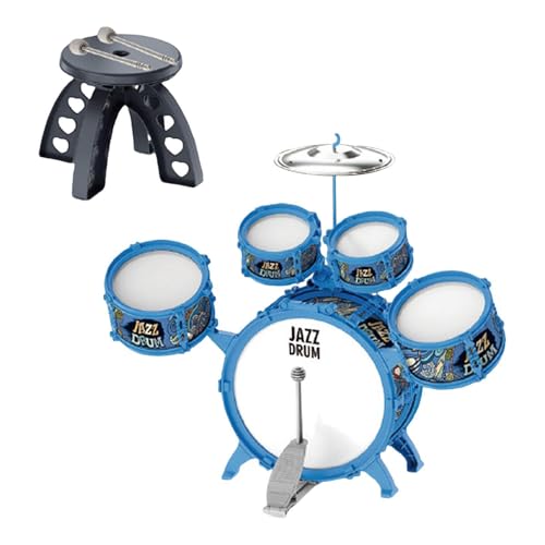 Oshhni Anfänger-Kinder-Schlagzeug-Entwicklungsspielzeug mit Hocker und Trommelstock, Musik-Erleuchtung für Party, Kindertag, Kindergarten, Blau Oshhni Anfänger-Kinder-Schlagzeug-Entwicklungsspielzeug mit Hocker und Trommelstock, Musik-Erleuchtung für Party, Kindertag, Kindergarten, Blau von Oshhni