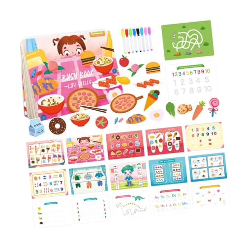 Oshhni Aufkleberbuch für Kinder, Malbuch für 1 bis 3 Jahre, Lernmaterialien und Beschäftigungsbuch, Lebensthema von Oshhni