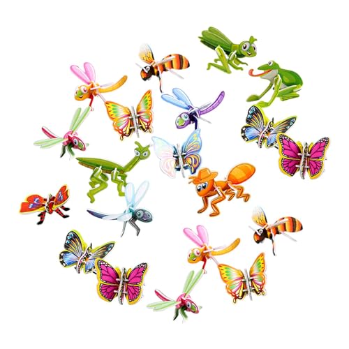 Oshhni Basteln Sie DIY 3D-Puzzle, Form passendes Puzzle, frühpädagogisches Montessori-Spielzeug für Partygeschenke, Kinder, Vorschul-Geburtstagsgeschenk, Schmetterling von Oshhni