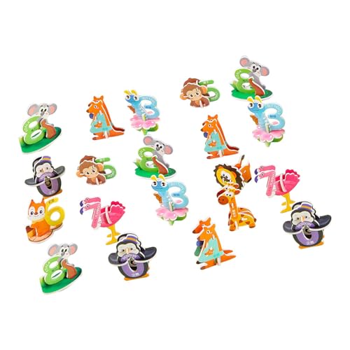 Oshhni Basteln Sie DIY 3D-Puzzle, Form passendes Puzzle, frühpädagogisches Montessori-Spielzeug für Partygeschenke, Kinder, Vorschul-Geburtstagsgeschenk, Zahlen von Oshhni