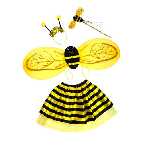 Oshhni Bienenkostüm-Set für, Tierkostüm-Zubehör für Bühnenshow, Rollenspiele, Mädchen, Gelb Oshhni Bienenkostüm-Set für, Tierkostüm-Zubehör für Bühnenshow, Rollenspiele, Mädchen, Gelb von Oshhni