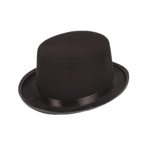 Oshhni Black Top Hut formelle Kostümhut Mode Flat Top Butler Kostümzubehör, 54cmx10cm von Oshhni