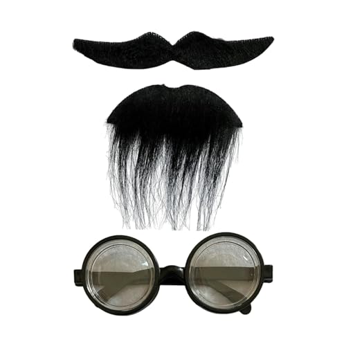 Oshhni Brillen-Kunstbart-Set, Gesichtshaar-Kostümzubehör von Oshhni