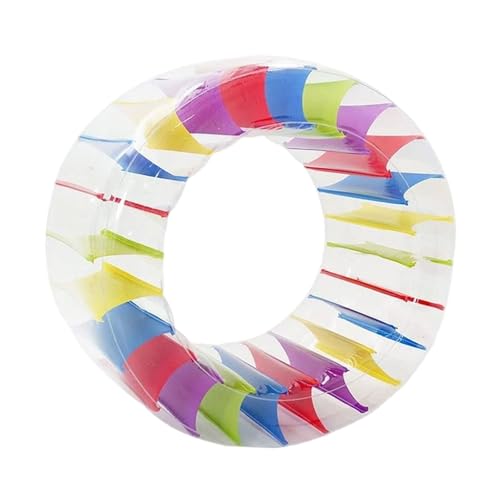 Oshhni Buntes Wasserrad für Erwachsene, Poolspielzeug, riesiges Fun Tube, leichtes Floß, aufblasbares Rollenrad für Flussreisen, Strand, Rasen von Oshhni