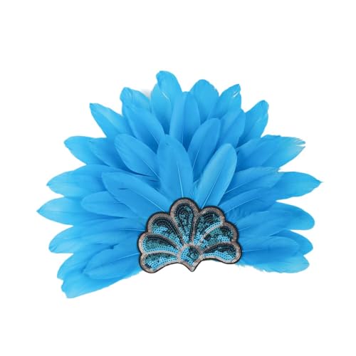 Oshhni Chief Indian Hut künstliche Federkopfschmuck Stirnband für die Halloween -Bühnenshow, Blau Oshhni Chief Indian Hut künstliche Federkopfschmuck Stirnband für die Halloween -Bühnenshow, Blau von Oshhni