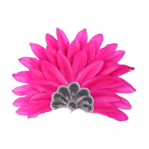 Oshhni Chief Indian Hut künstliche Federkopfschmuck Stirnband für die Halloween -Bühnenshow, Rosa Oshhni Chief Indian Hut künstliche Federkopfschmuck Stirnband für die Halloween -Bühnenshow, Rosa von Oshhni