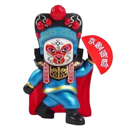 Oshhni Chinesische Drama-Puppe, Figur, Modell, Statue, Spielzeug, tragbar, leicht, traditionelle Oper, Gesichtswechselpuppe für (Vier zufällige Gesichter), Blau von Oshhni
