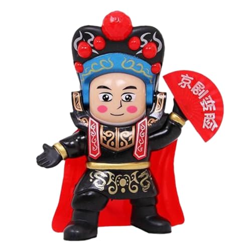 Oshhni Chinesische Drama-Puppe, Figur, Modell, Statue, Spielzeug, tragbar, leicht, traditionelle Oper, Gesichtswechselpuppe für (Vier zufällige Gesichter), Schwarz von Oshhni