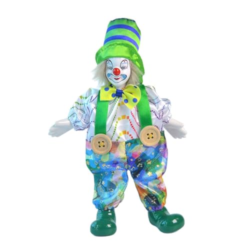 Oshhni Clownpuppe Harlekinpuppe Souvenirdekoration 25 cm Figur Kinderspielzeug Clownfigur für Weihnachtsgeburtstagsgeschenke Halloween von Oshhni