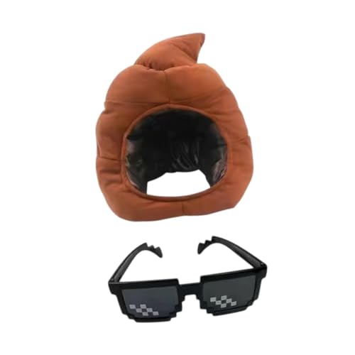 Oshhni Cosplay -Poop -Hut Plüsch Poop -geformter Hut für Festival Geburtstagsstromkleid Party, mit Sonnenbrillen von Oshhni