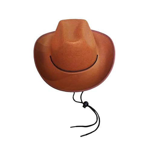 Oshhni Cowboyhut, Kostümzubehör, Gentleman-Jazzhüte für Erwachsene, Cowgirl-Hut, PU-Hüte für Karneval, Club, Bar, Cosplay, Verkleidung von Oshhni