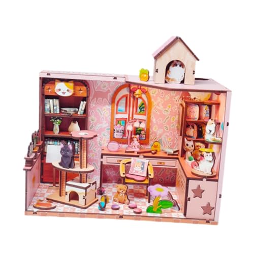 Oshhni DIY Miniatur-Bausatz, 3D-Holzpuzzle, Ornamente, Display, handgefertigtes kleines Haus, Spielzeug für Freunde, Jungen und Mädchen, Geburtstagsgeschenke Oshhni DIY Miniatur-Bausatz, 3D-Holzpuzzle, Ornamente, Display, handgefertigtes kleines Haus, Spielzeug für Freunde, Jungen und Mädchen, Geburtstagsgeschenke von Oshhni