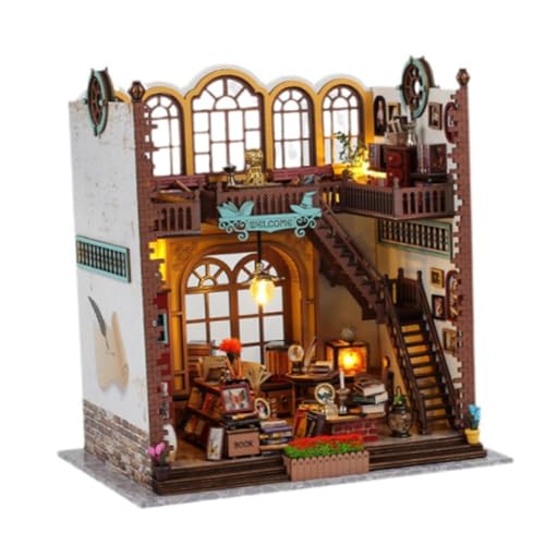 Oshhni DIY Miniatur-Puppenhaus-Kits, Puppenhaus-Buchstützen aus Holz, Basteln, Miniatur-Gebäude-Modell-Kits, Buchstützen-Ständer-Kits für Mädchen und Jungen Oshhni DIY Miniatur-Puppenhaus-Kits, Puppenhaus-Buchstützen aus Holz, Basteln, Miniatur-Gebäude-Modell-Kits, Buchstützen-Ständer-Kits für Mädchen und Jungen von Oshhni