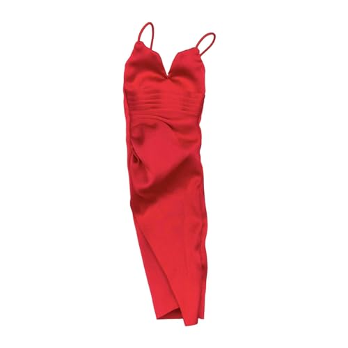 Oshhni Damenkleidung im Maßstab 1:6, Sammlermode, Cosplay, einfarbig für 12'' weibliche Actionfigur, Abend-MIDI-Kleid, Dunkelrot Oshhni Damenkleidung im Maßstab 1:6, Sammlermode, Cosplay, einfarbig für 12'' weibliche Actionfigur, Abend-MIDI-Kleid, Dunkelrot von Oshhni