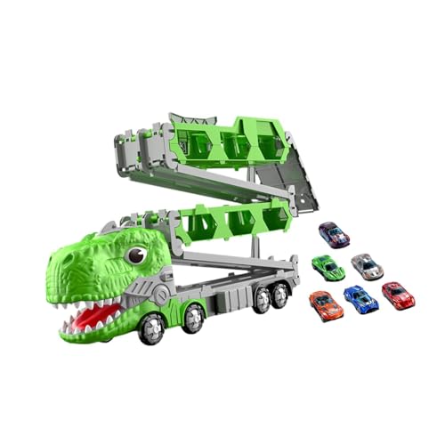 Oshhni Dinosaurier-Rennstrecken-Transporter-Set, Dinosaurier-LKW-Autospielzeug, neuartige Dinosaurier-Klapp-Auswurf-Rennstrecke für Kinder und Babys, 12 Autos Oshhni Dinosaurier-Rennstrecken-Transporter-Set, Dinosaurier-LKW-Autospielzeug, neuartige Dinosaurier-Klapp-Auswurf-Rennstrecke für Kinder und Babys, 12 Autos von Oshhni