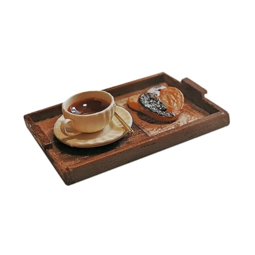 Oshhni Dollhouse Accessoires Nachmittag Tea Spielzeugmodell Tee Spielzeug Spielzeug Lebensmittel für Esstisch Wohnzimmer Bäckerei von Oshhni