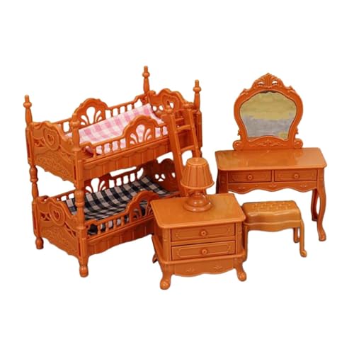 Oshhni Dollhouse Miniaturmöbel Set Tischlampensimulation Zubehör tun Spiel Spielzeugverkesseltisch für Kinder Geburtstagsgeschenke, Braun von Oshhni