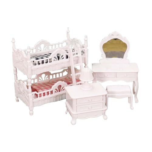 Oshhni Dollhouse Miniaturmöbel Set Tischlampensimulation Zubehör tun Spiel Spielzeugverkesseltisch für Kinder Geburtstagsgeschenke, Weiß von Oshhni