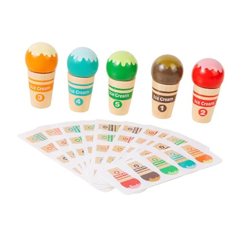 Oshhni Eiscreme-Lernspielzeug für Kinder, Feinmotorik, Kindergarten, mit Karten, Farbsortier- und Zuordnungsspiel für Kinder, Jungen und Mädchen von Oshhni