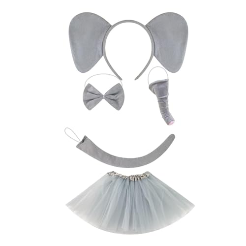 Oshhni Elefantenkostüm-Set, Tierkostüm, für Silvesterparty, Zubehör, Cosplay, mit Rock von Oshhni