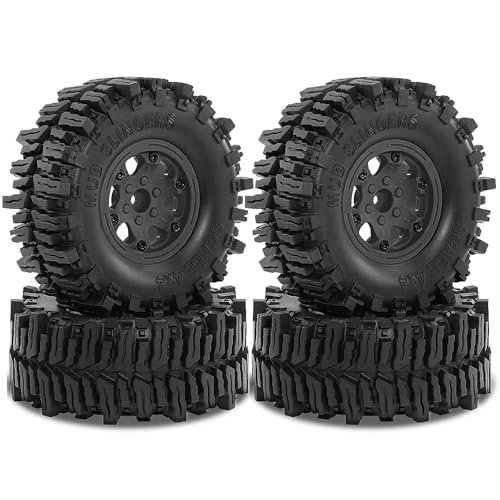 Oshhni Ersatzräder Und Reifen für 1/8 RC Crawler Auto 4 Stück, Schwarz von Oshhni