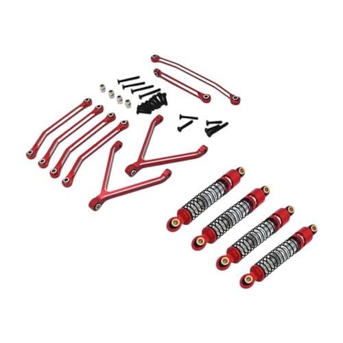 Oshhni Ersatzteile für 1/24 RC Crawler, Links und Stoßdämpfer Set für Fcx24, Rot von Oshhni