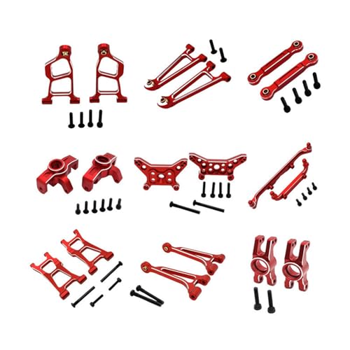 Oshhni Ersatzteile für ferngesteuerte Autos, Zubehör, Hochleistungs-Ersatz-Upgrade-Modifikationssatz aus Aluminiummetall für 1:14, Rot Oshhni Ersatzteile für ferngesteuerte Autos, Zubehör, Hochleistungs-Ersatz-Upgrade-Modifikationssatz aus Aluminiummetall für 1:14, Rot von Oshhni