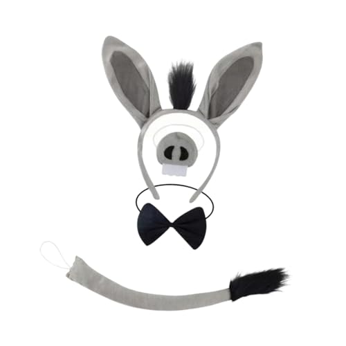 Oshhni Esel-Kostüm-Zubehör-Set, Bequeme Tier-Requisiten für Festivals, zum Anziehen, 4 Stück Oshhni Esel-Kostüm-Zubehör-Set, Bequeme Tier-Requisiten für Festivals, zum Anziehen, 4 Stück von Oshhni