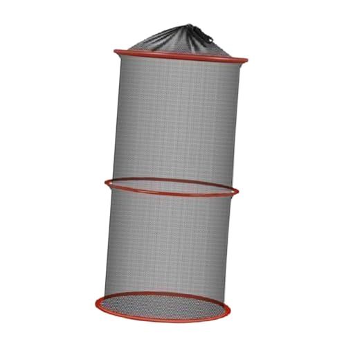 Oshhni Faltbarer Angelkorb Aus Strapazierfähigem Mesh Material für Sichere Aufbewahrung von Fischen für Angler, 25cmx60cm von Oshhni