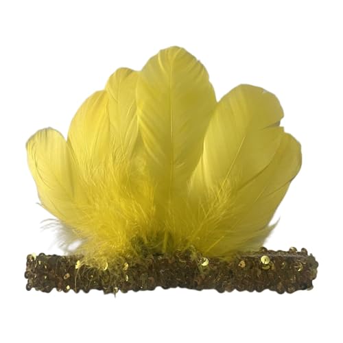 Oshhni Feder-Stirnband, Elegantes Feder-Kopfstück für Bühnenauftritte, Kostüme, Gelb Oshhni Feder-Stirnband, Elegantes Feder-Kopfstück für Bühnenauftritte, Kostüme, Gelb von Oshhni