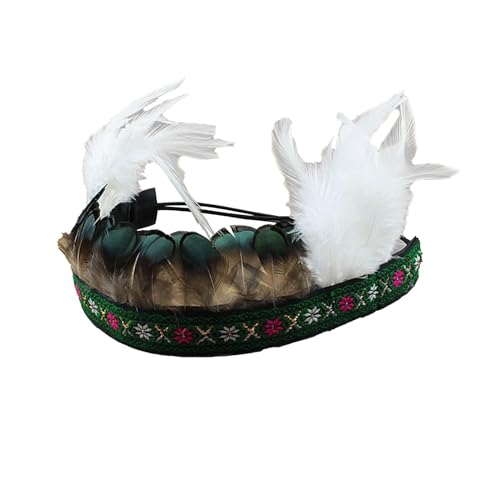 Oshhni Federkopfschmuck Stirnband American Chief Indian Hat Kopfbedeckung für Performance Party Thanksgiving Day Masquerade Cosplay, Kinder A von Oshhni