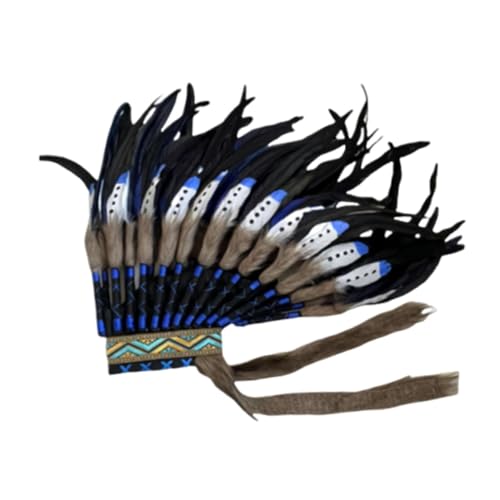 Oshhni Federkopfschmuck im indianischen Stil, Foto-Requisiten für Halloween und Partys, Style B von Oshhni