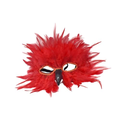 Oshhni Federmaske Gesichtsmaske für das Bühnenperformance Festival Valentinstag Männer Frauen Frauen, Rot Oshhni Federmaske Gesichtsmaske für das Bühnenperformance Festival Valentinstag Männer Frauen Frauen, Rot von Oshhni