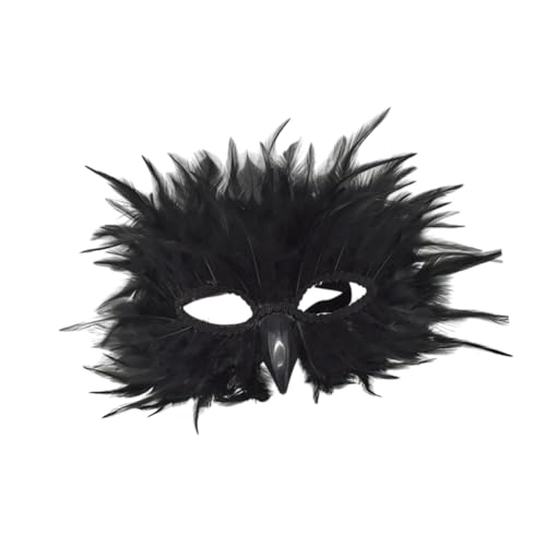 Oshhni Federmaske Gesichtsmaske für das Bühnenperformance Festival Valentinstag Männer Frauen Frauen, Schwarz Oshhni Federmaske Gesichtsmaske für das Bühnenperformance Festival Valentinstag Männer Frauen Frauen, Schwarz von Oshhni