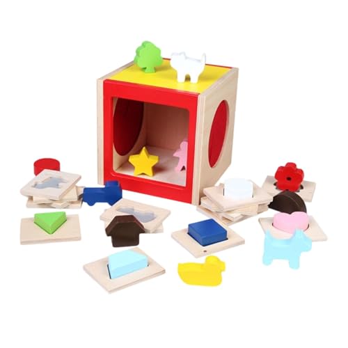 Oshhni Feinmotorik-Puzzle-Spielzeug, Rechtschreibspielzeug, Jungen-Vorschuleinstellungen, Formsortierbox, Holzform-Zuordnungsbox von Oshhni