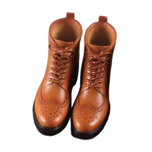 Oshhni Figur im Maßstab 1/6, Stiefel, Ankleiden, Vintage-Stil, klassisches Display, Sammlerstück, PVC-Fan für 12-Zoll-Actionfiguren, Schuhmodell, Gelb Braun von Oshhni