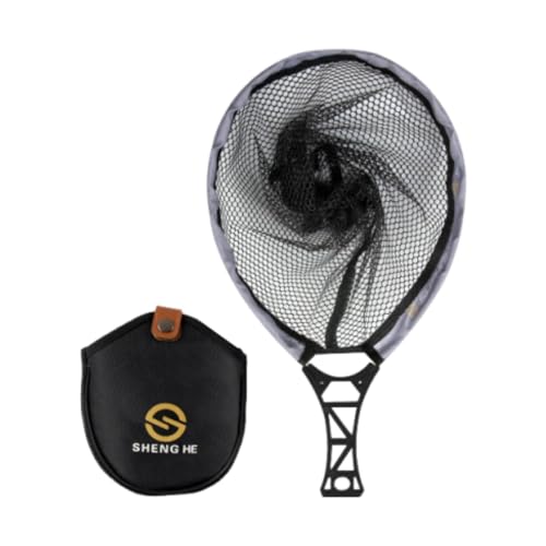 Oshhni Fischernetz für Stream Köder, Handwerkzeug mit Griff, Angelzubehör für Boot Und Outdoor, S von Oshhni