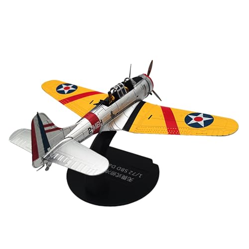 Oshhni Flugzeugmodell im Maßstab 1/72, Flugzeugmodell mit Ständer, simuliertes gelbes Druckgussflugzeug für Bar, Heim-TV-Schrank von Oshhni