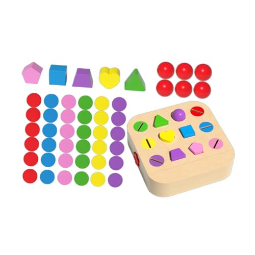 Oshhni Frühes Lernspielzeug für Babys, geometrische Erkennung, farbige Blöcke, Bälle, Geburtstagsgeschenk, Farbformsortierung, passendes von Oshhni