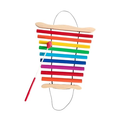 Oshhni Glockenspiel-Xylophon mit 9 Tönen, Musikinstrument, Metalltasten mit Schlägel, buntes Musikspielzeug für Jungen und Mädchen im Kindergarten von Oshhni