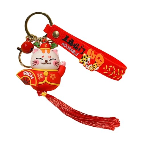 Oshhni Glückskatze-Schlüsselanhänger zum Aufhängen, Partyzubehör, chinesische Neujahrsdekoration , Stil b von Oshhni